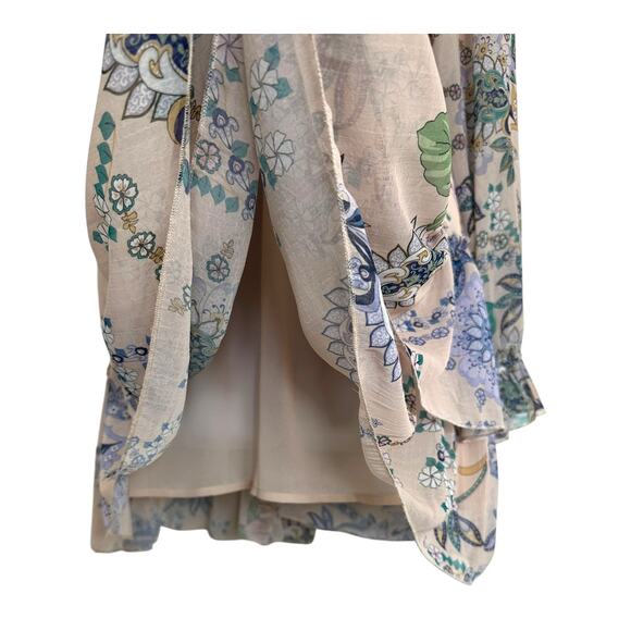 Super Natural by Secret Mission Rose Dress NWOT Boho Floral Mini S Beige Layered - Picture 10 of 15